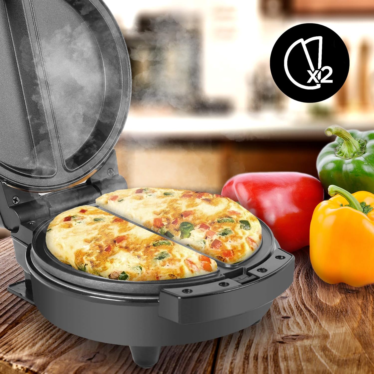 Duronic OM60 electric omelet maker cooking delicious omelettes