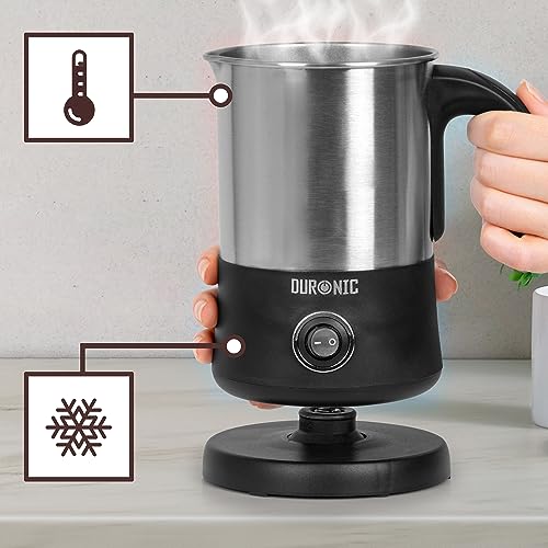 Duronic Milk Frother Electric MF300, Coffee Milk Frothers Steamer, Automatic Hot and Cold Foam Maker Hot Chocolate Machine with Milk Heater and Warmer for Cappuccino, Lattes, Coffees and Matcha