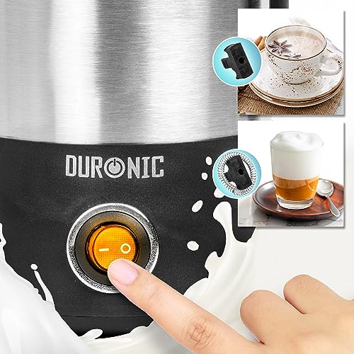Duronic Milk Frother Electric MF300, Coffee Milk Frothers Steamer, Automatic Hot and Cold Foam Maker Hot Chocolate Machine with Milk Heater and Warmer for Cappuccino, Lattes, Coffees and Matcha