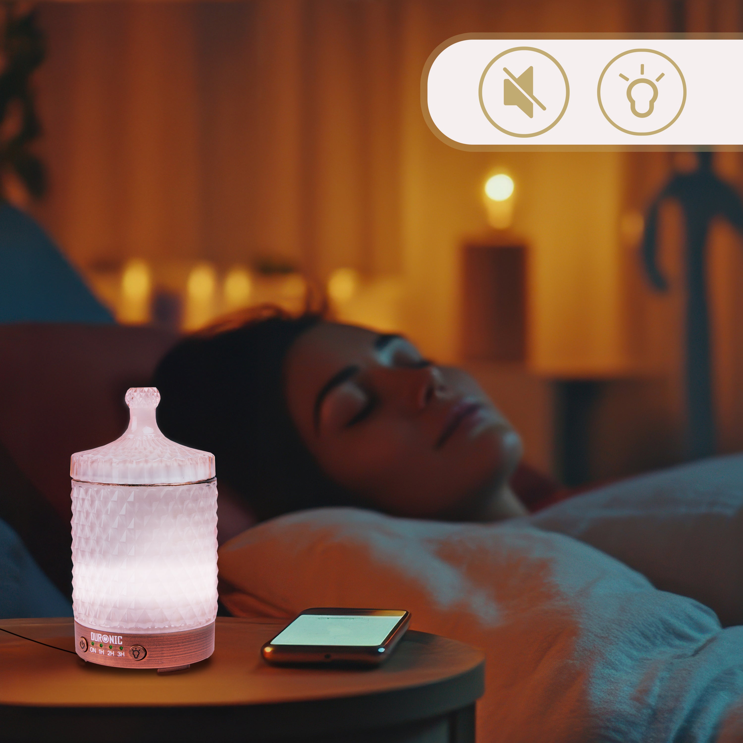 Duronic Aromatherapy Diffuser with nightlight and silent mode