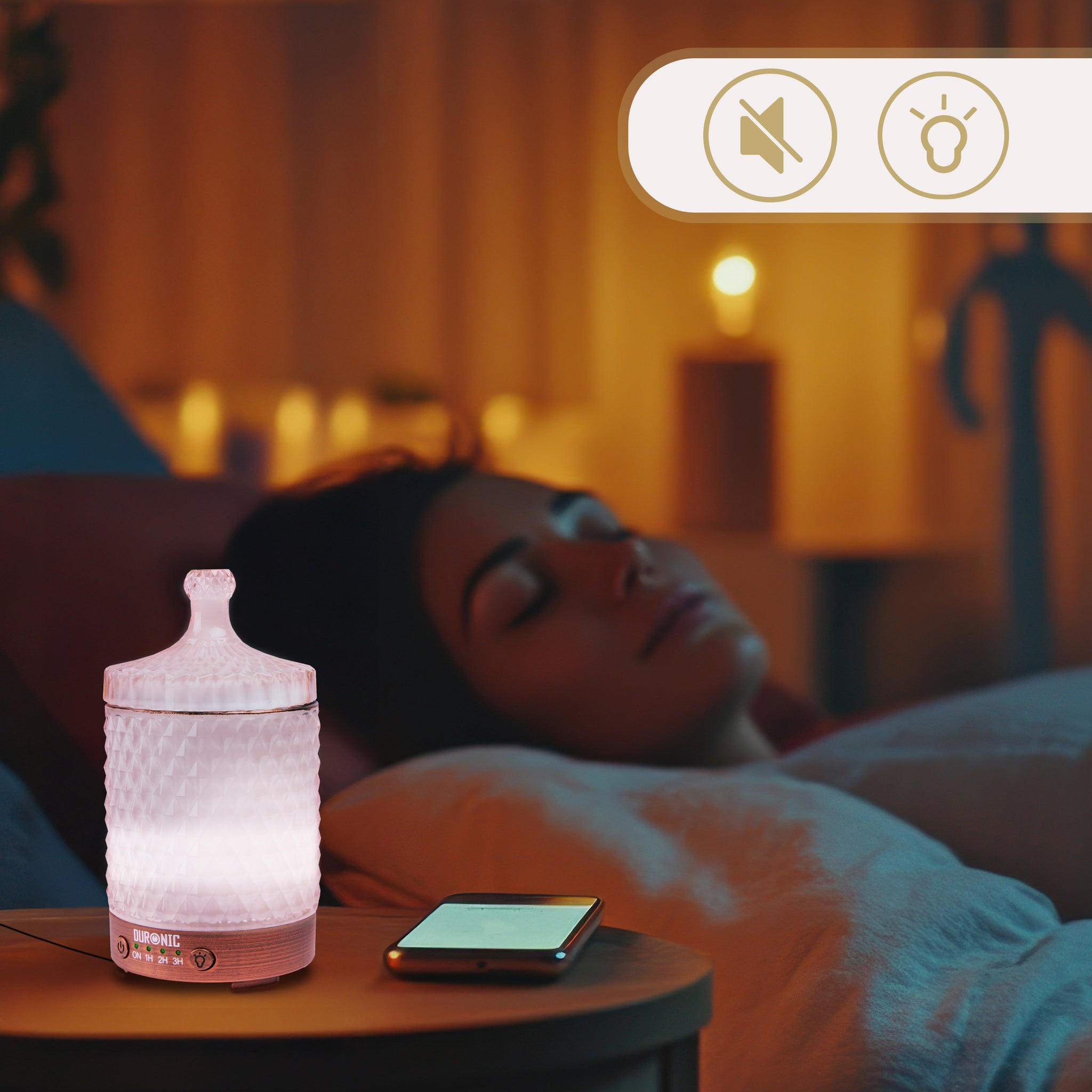 Duronic Aromatherapy Diffuser with nightlight and silent mode