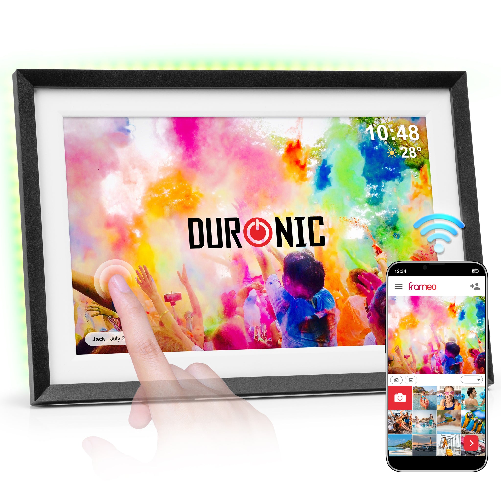 Duronic Digital Photo Frame that can be connected via Bluetooth
