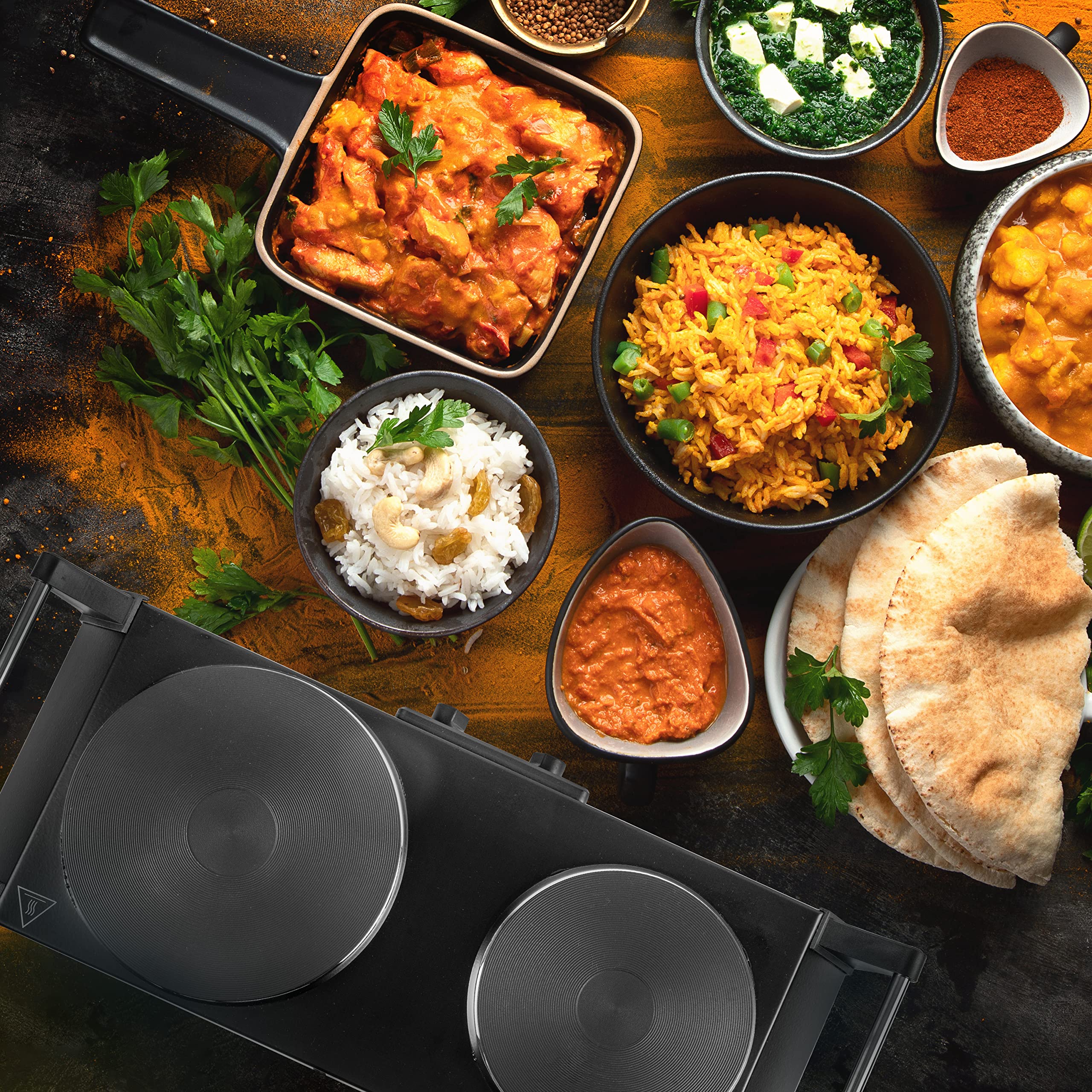 Duronic HP2 BK portable electric hobs ready to cook indian cuisine