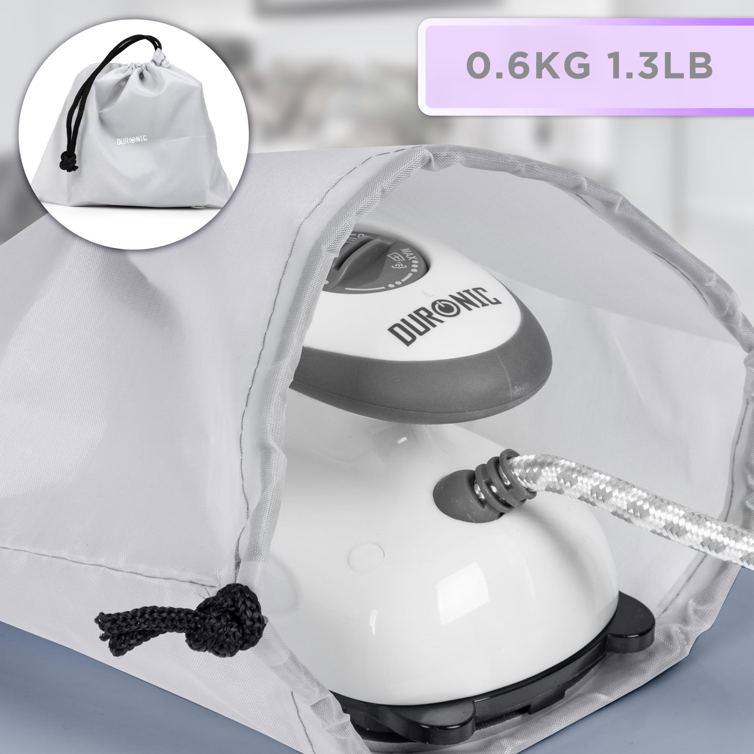 Duronic SI2 WE white steam generating iron with travel bag