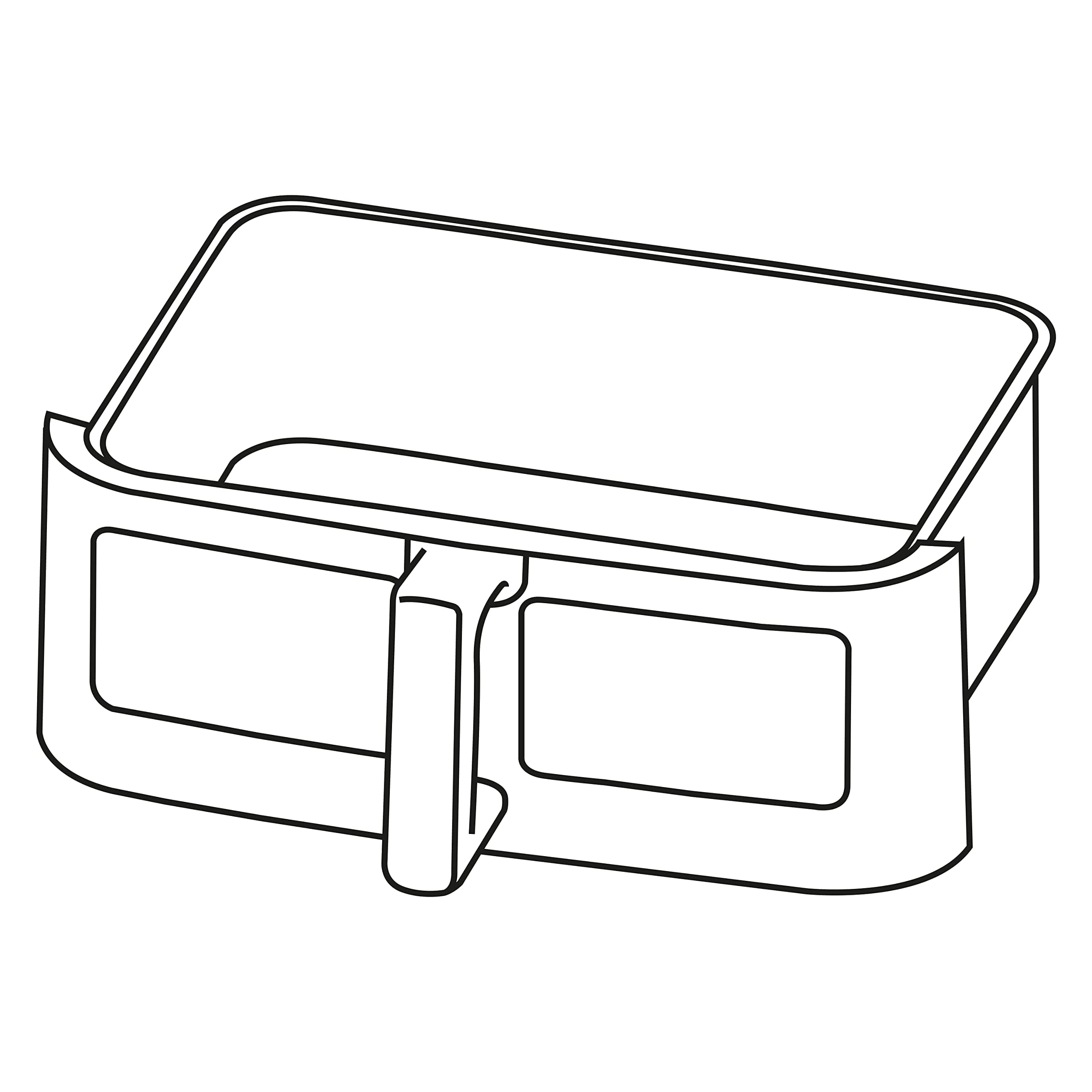 (LARGE DRAWER ONLY) Duronic Large Drawer AFD1 BK | 2024 VERSION ONWARDS | 10L Drawer Specifically for the Duronic AF24 Air Fryer, One Big Sync Cook Cooking Tray for Dual Zone Air Fryer