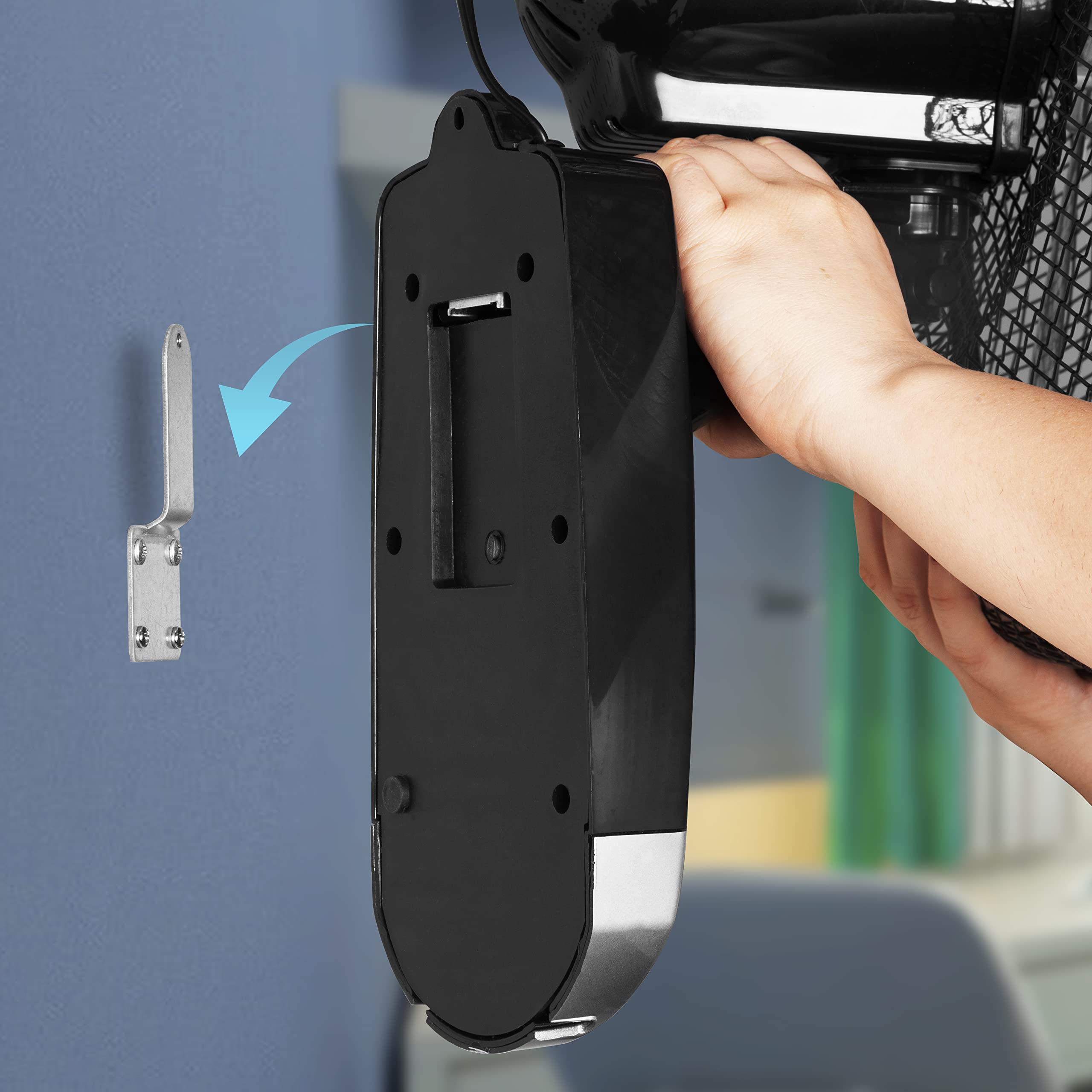 Duronic Wall Fan FN55 Wall Mounted Fans with Remote Control, 16 Inch 3 Speeds, Timer, Black Fan Oscillating Head with 5 Blades for Ultimate Air Cooling For Home, Office