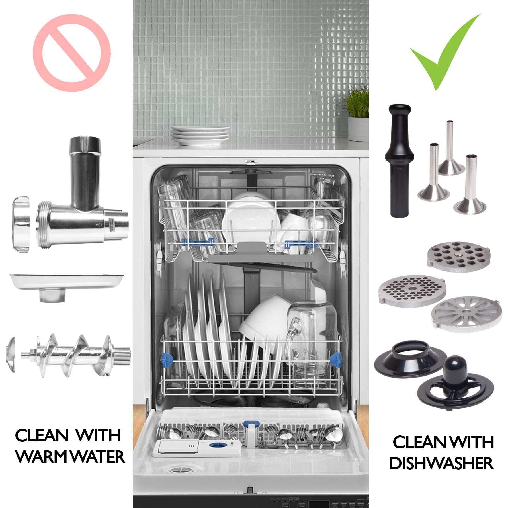 Duronic Meat Grinder MG301, Electric Meat Mincer Machine, Sausage Maker and Kibbeh Maker, Grinder Mixer for Food, Meat, Fish, Vegetables, Kebabs at Home, Stainless Steel Plates