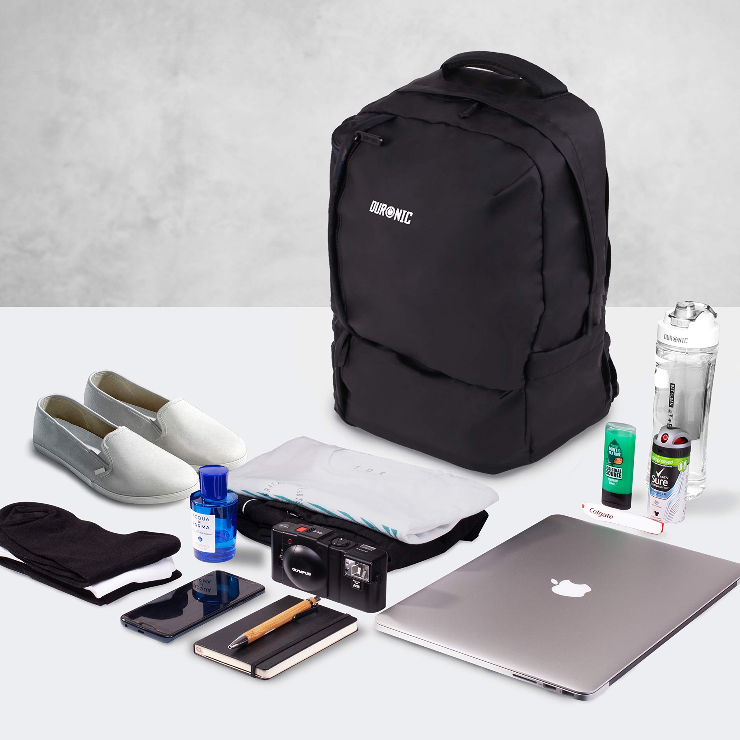 Duronic Laptop Backpack LB24 Cabin Bag Water Resistant Rucksack Travel Bags for Students Office Workers Commuting Internal 15.6” Laptop Sleeve for Business University Travelling Gift for Women Men