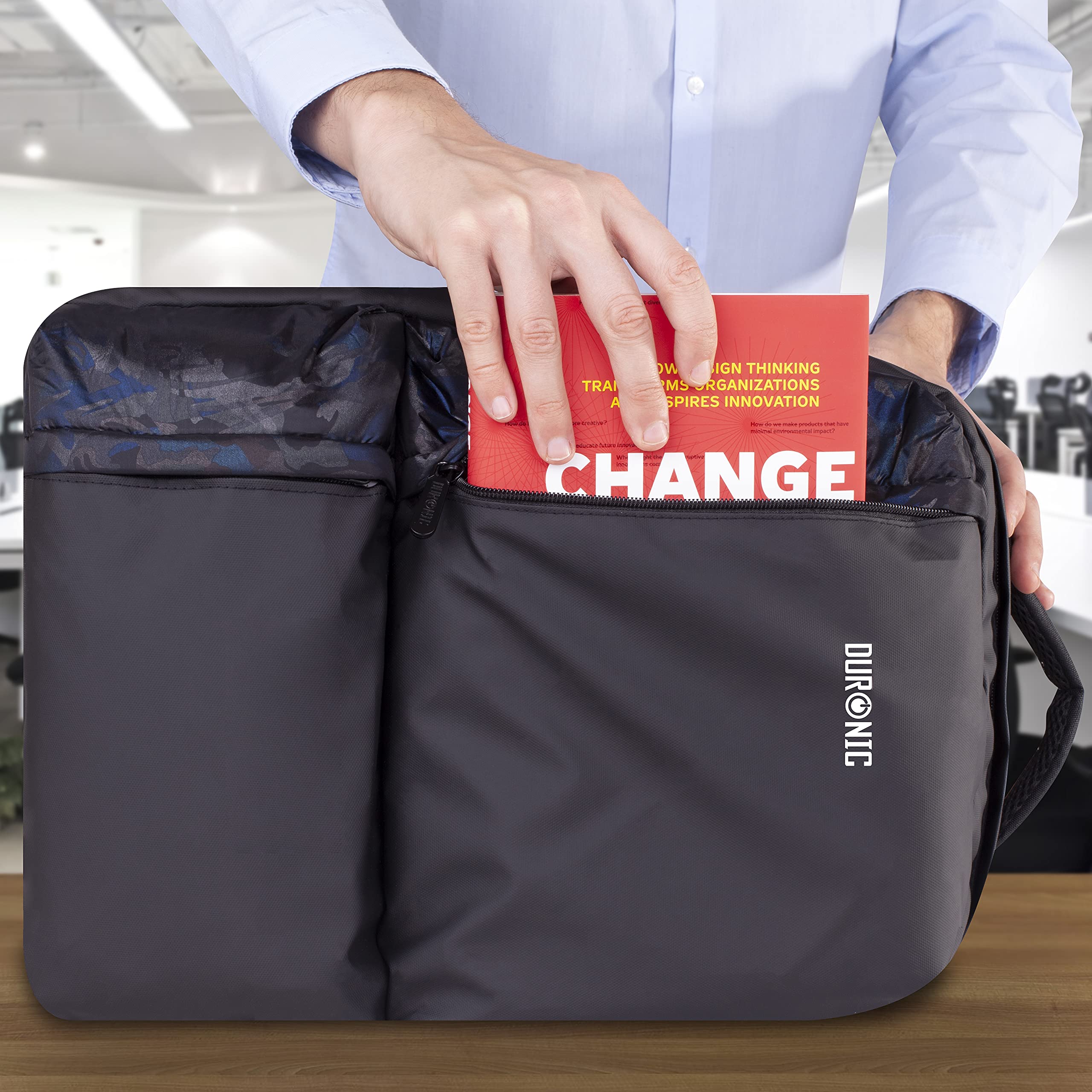 Duronic Laptop Backpack LB24 Cabin Bag Water Resistant Rucksack Travel Bags for Students Office Workers Commuting Internal 15.6” Laptop Sleeve for Business University Travelling Gift for Women Men