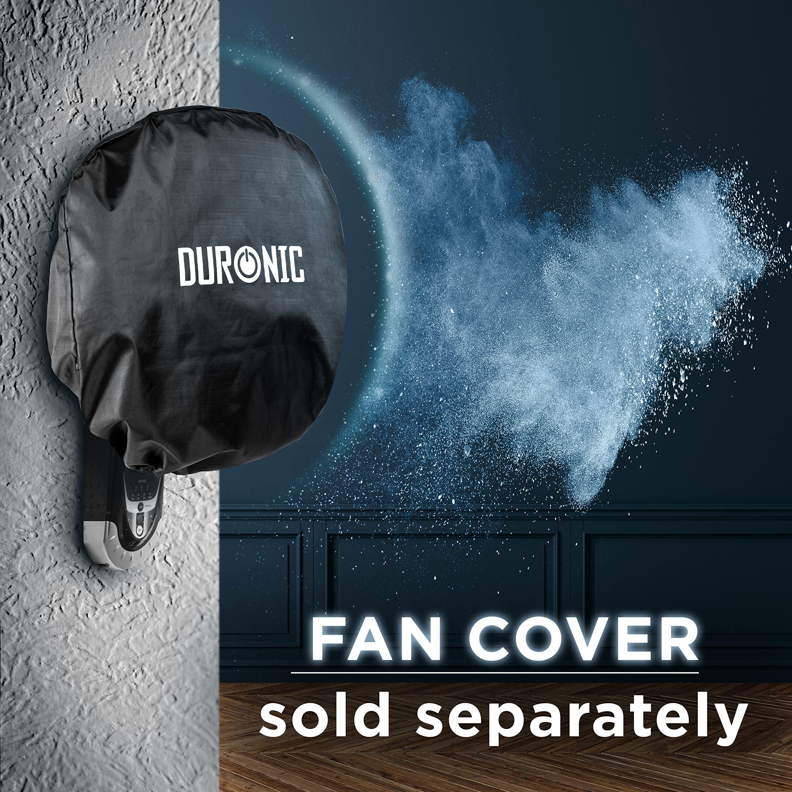 Duronic Wall Fan FN55 Wall Mounted Fans with Remote Control, 16 Inch 3 Speeds, Timer, Black Fan Oscillating Head with 5 Blades for Ultimate Air Cooling For Home, Office