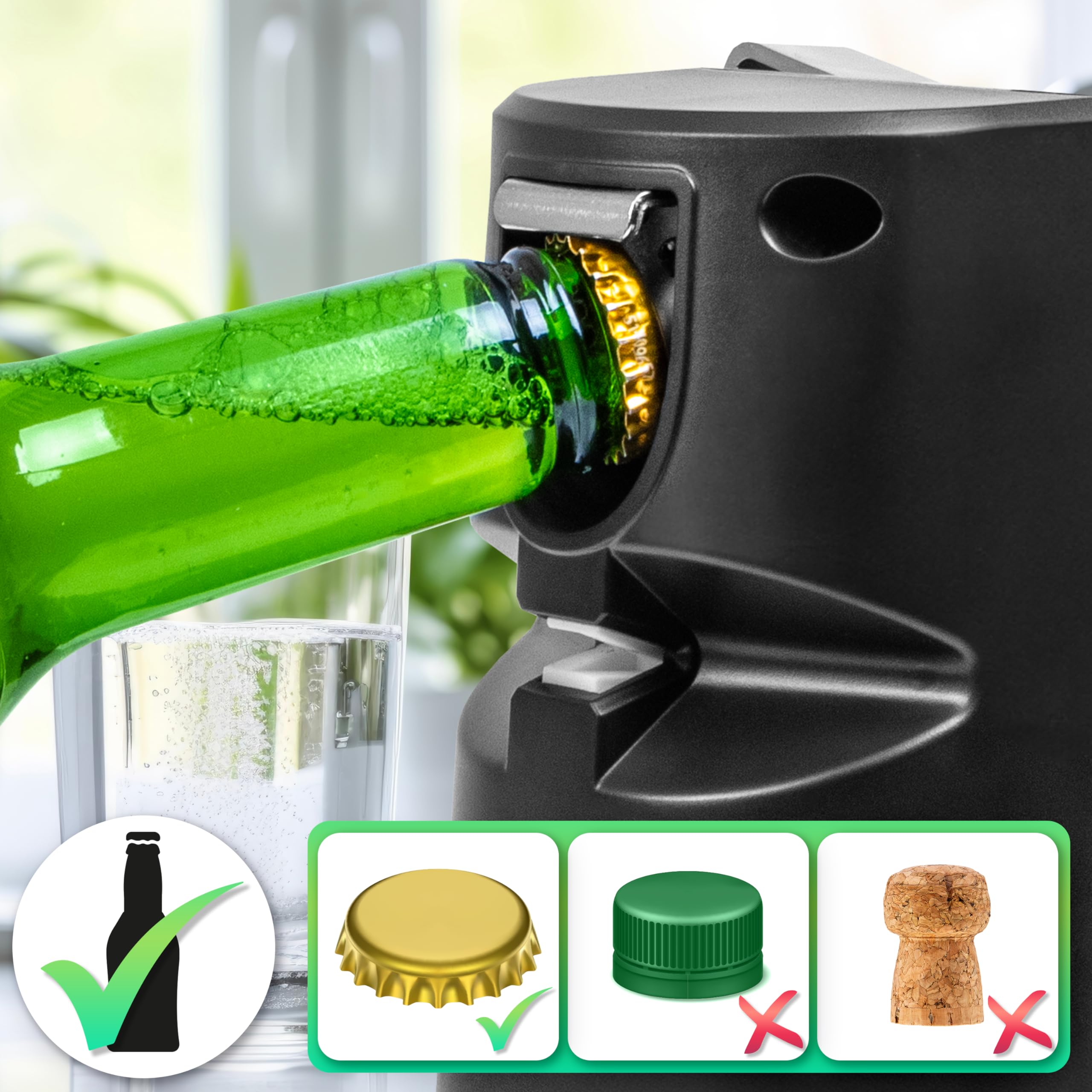 Duronic CO60 electric tin opener bottle opener only for bottle caps not bottle lids or corks