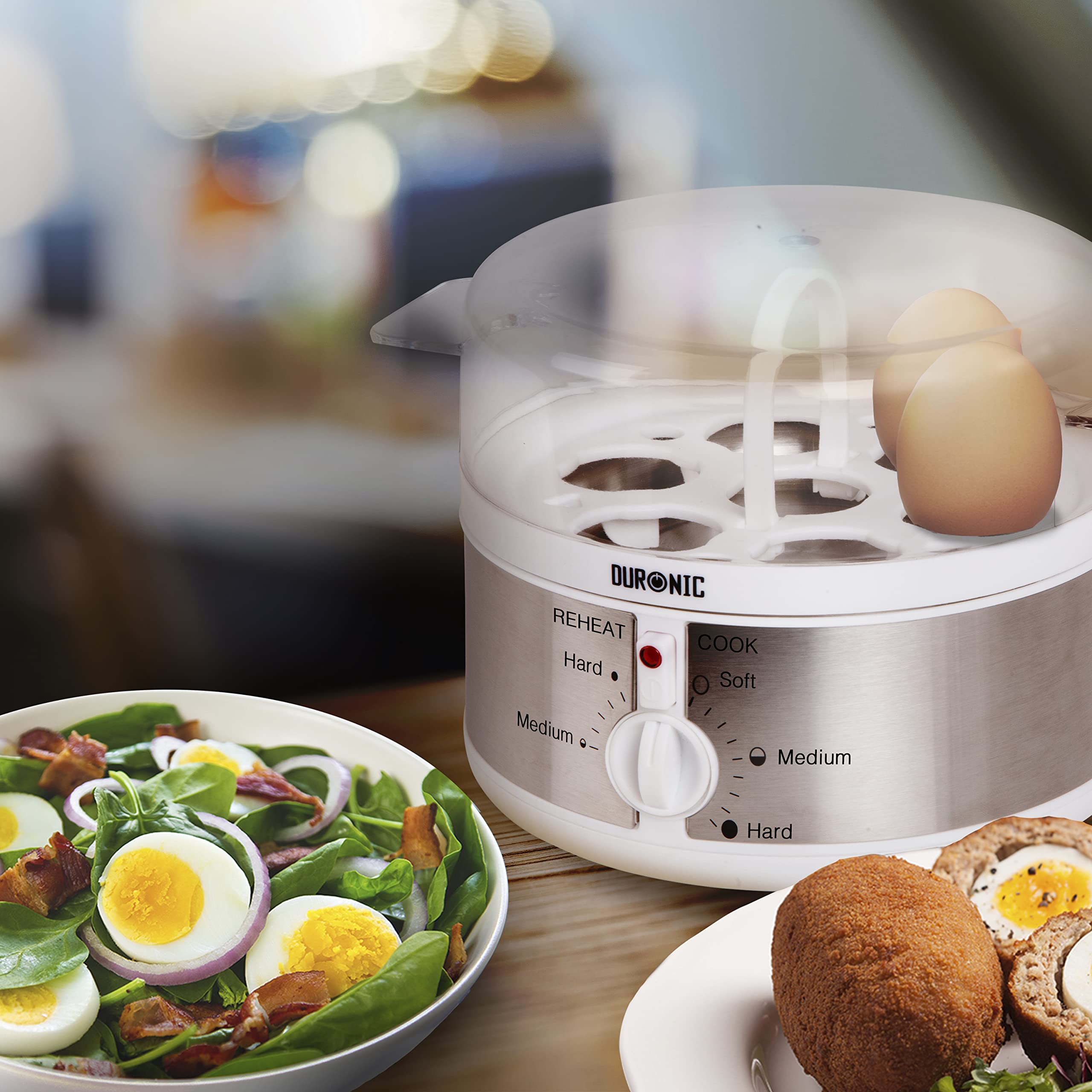 Duronic EB35 WE white egg boiler to cook 7 eggs for egg salad, scotch eggs, breakfast, lunch, dinner, snack