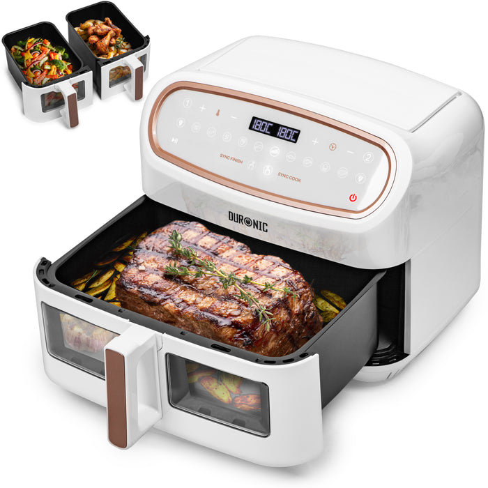 Large Air Fryer, Dual Air Fryer, Twin Air Fryer, Dual Zone Air Fryer, Dual Drawer Air Fryer cooking food