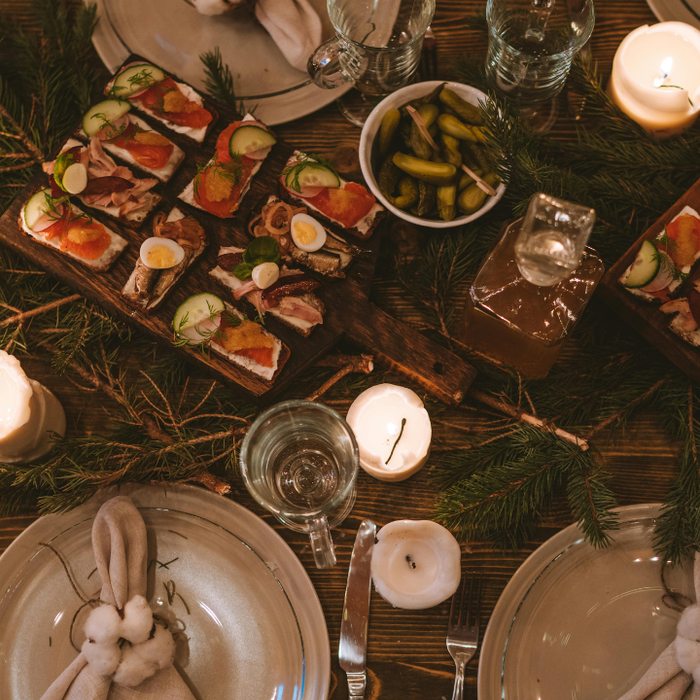 Christmas Snack Appetiser Spread on Table
