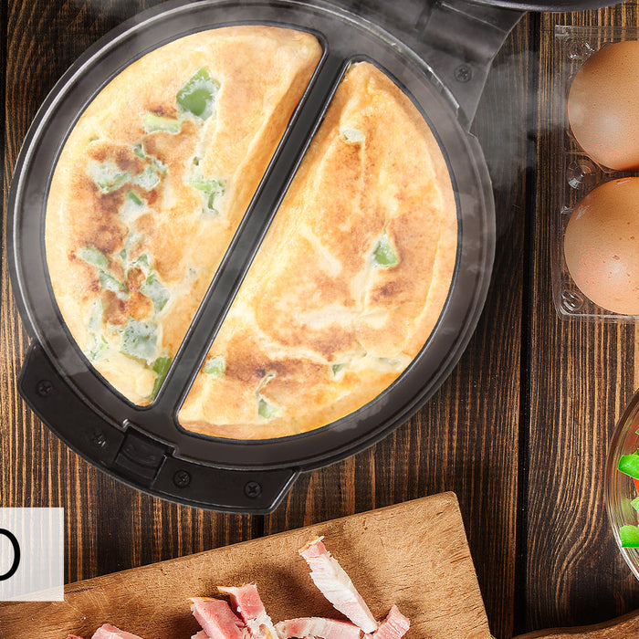 Duronic OM60 electric omelette maker cooking delicious omelette with ingredients