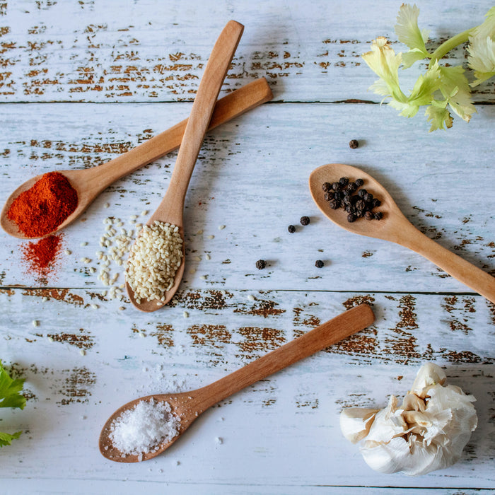 spices on spoon ingredient prep for making food in the air fryer