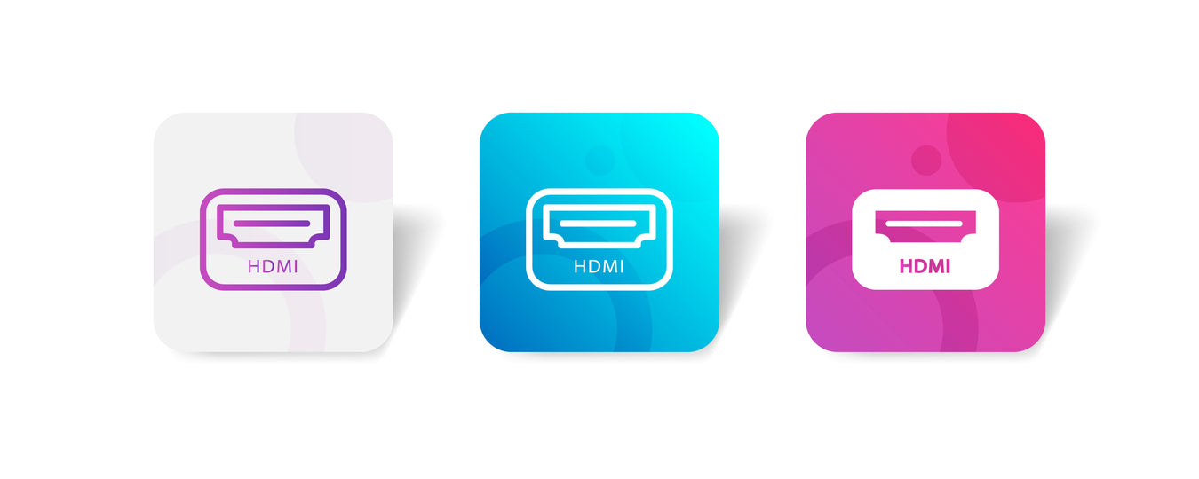 Icons showing HDMI, relative to the Duronic HDMI Cables