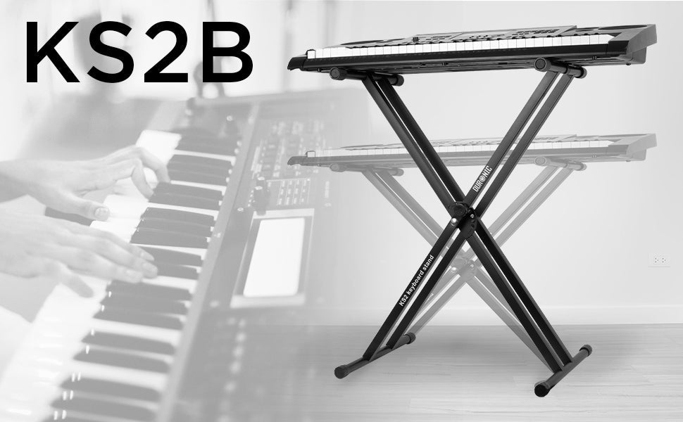 Duronic KS2B adjustable keyboard stand for digital piano and electric keyboards