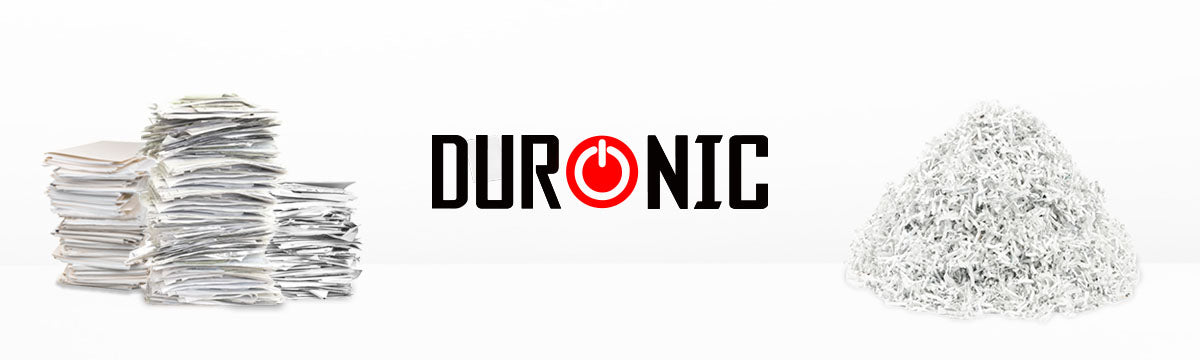 Image depicting stacks of paper to be shredded using the Duronic paper shredders for home, office use