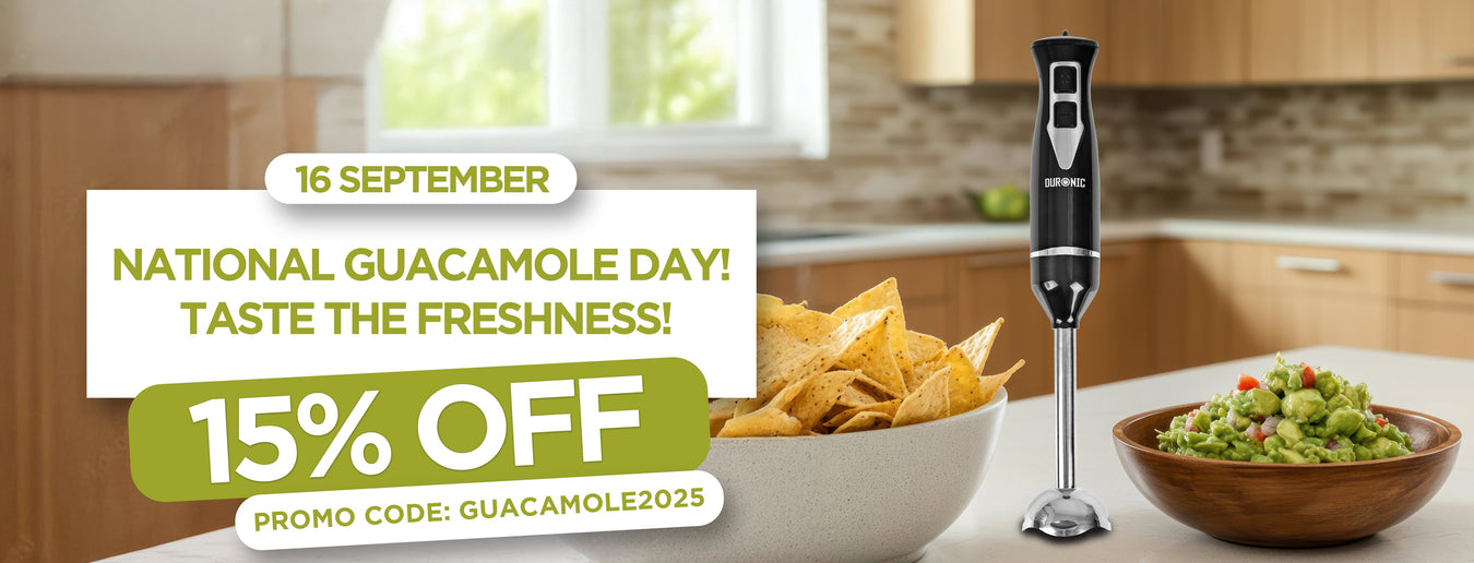 National guacamole day 2025 using hand blender