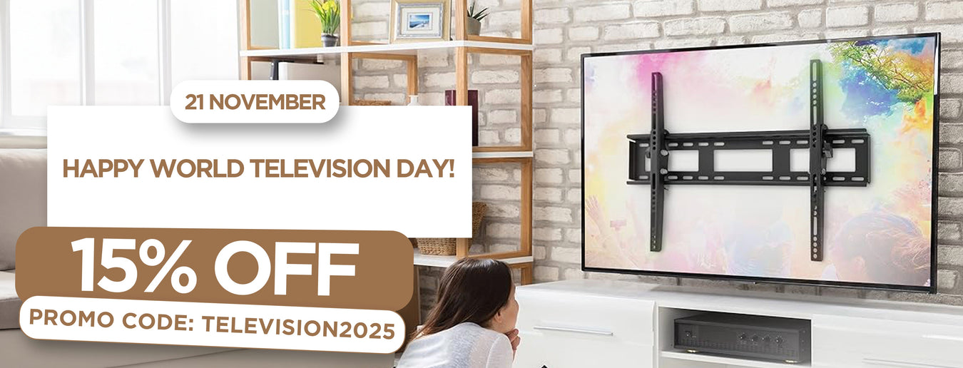 World television day 2025 featuring the Duronic tv bracket