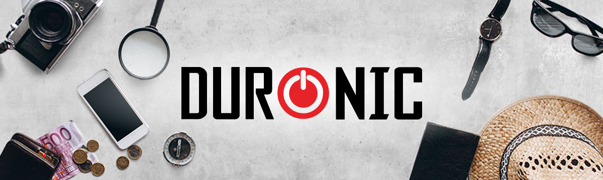 Image depicting all the various items that one may store within a Duronic backpack or laptop bag