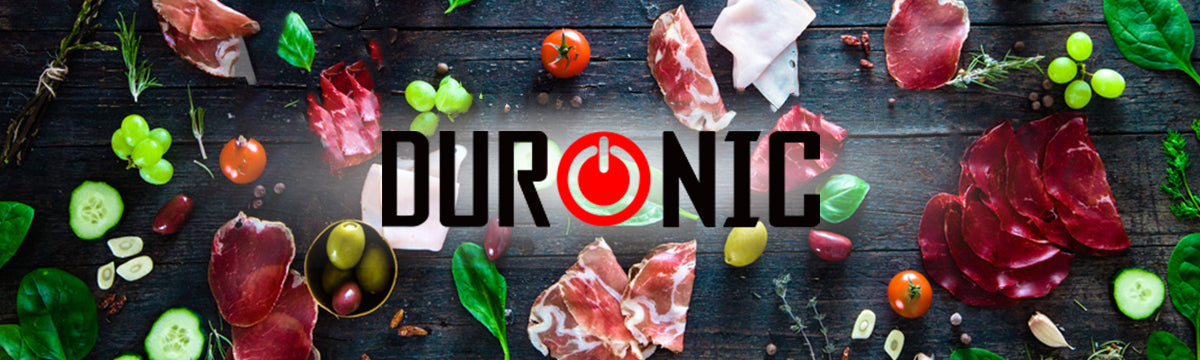 Various food products to be used within the Duronic kitchen products, such as air fryers, crepe makers, egg boilers, hand mixers, and more