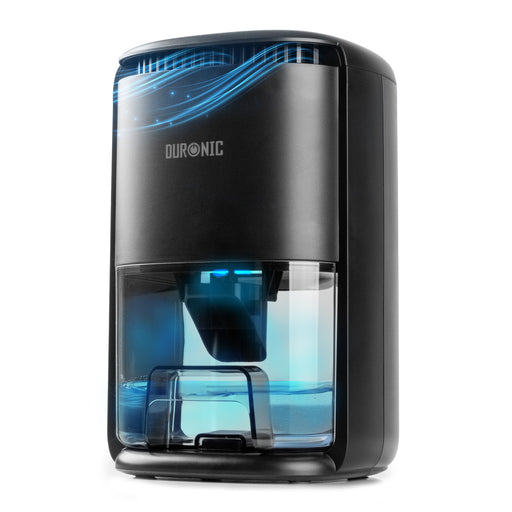 Duronic DH07 BK Mini Dehumidifier, 22.5W Compact Dehumidifier, Automatic Moisture Remover with 1L Tank Capacity, Quiet Home Dehumidifiers for Dust Allergies Asthma & Damp, Bedroom and Bathroom Black