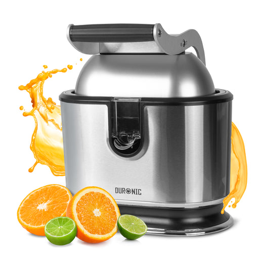 Duronic JE812 Electric Citrus Juicer, 105W Twin Lemon Juice Squeezer, Dual Orange Press Juicer with Large and Small Cones, Large Citrus Press for Extracting Lemon Juice, Limes and Grapefruit