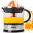 Duronic Electric Citrus Juicer JE407, 2 Sized Lemon Squeezer Cones, 40W Citrus Press with Adjustable Pulp Filter, 700ml Capacity, Ideal for Fresh Citrus Juice Oranges Lemons