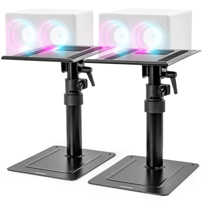 Duronic Dual Speaker Stands SPS30 Height Tilt Adjustable Desk Mount Speaker Risers Desktop Monitor Speaker Brackets Speaker Mounts for Bookshelf Speakers Music Home Entertainment Presentations Gaming