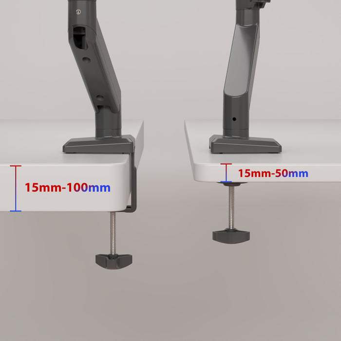 Duronic DM6A1 Dual Monitor Stand, Ergonomic Gas Powered Two 32” Monitor Arms Adjustable PC Desk Mount with VESA 75/100 Compatibility Computer Arm for Home Office Work