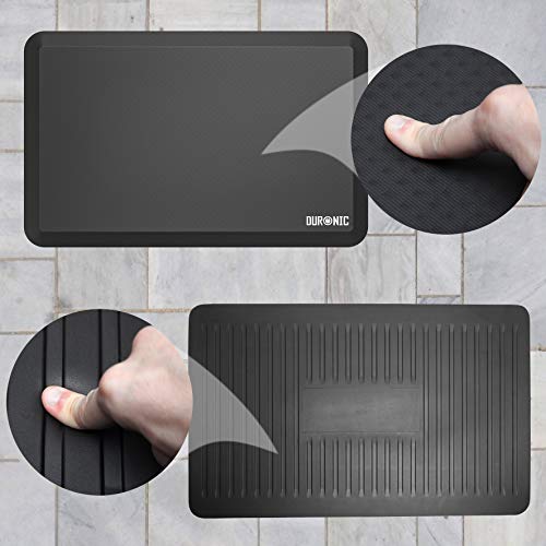 Duronic Anti-Fatigue Mat DM-MAT1 Ergonomic Design for Home, Office Sit Stand Desk Floor Mat, Waterproof Standing With Memory Foam, Foot And Back Relief, 81cm x 51cm Black