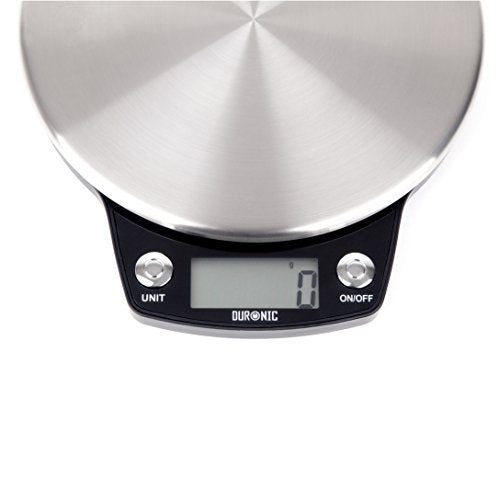 Duronic Digital Kitchen Scale KS6000 RD Kitchen Scales with Bowl, Weighing Scale, Baking Scale for Cooking Baking Pet Food Postal, Food Scale Weight Scale, Electronic Scale with Backlit LCD Display