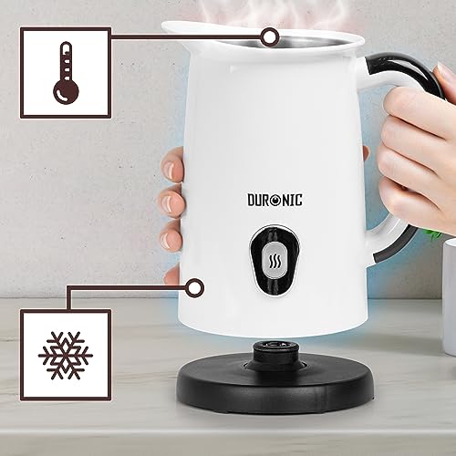 Duronic Milk Frother Electric MF130, Coffee Milk Frothers Steamer, Automatic Hot and Cold Foam Maker Hot Chocolate Machine with Milk Heater and Warmer for Cappuccino, Lattes, Coffees and Matcha