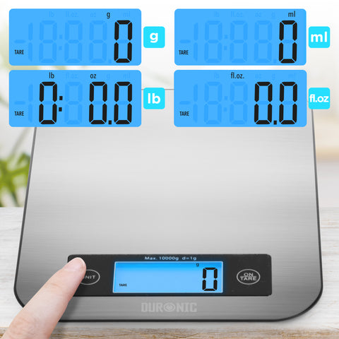 Duronic Digital Kitchen Scales KS1007, Kitchen Weighing Scale for Cooking, Baking, Pet Food, Post, Food, Weight & Electronic Scale with Tare Function