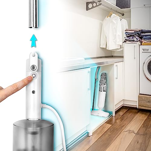 Duronic Steam Mop STM11 Upright High Pressure Steamer Cleaner, Electric Steaming Cleaners Mops, for Cleaning Hard Floors Tiles Vinyl Flooring - White