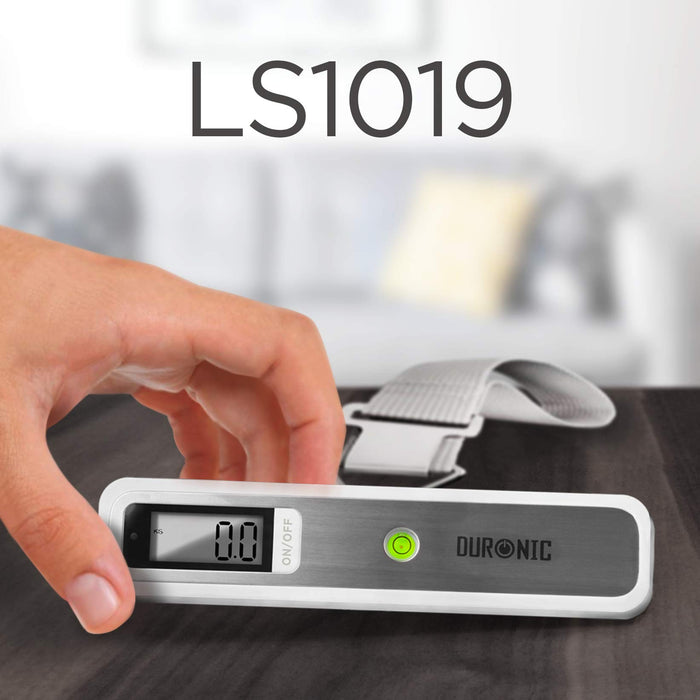 Duronic Digital Luggage Scales LS1019 | 50kg capacity | Weighs Suitcases and Bags | Compact & Portable | Strong Straps | For Air Travel | Battery Included