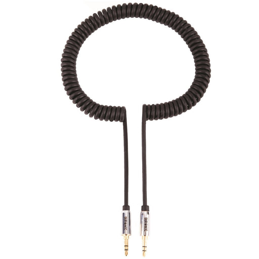 Duronic Aux Cable 3M | 3.5mm Male-to-Male Jacks | Coiled Auxiliary Lead that Extends to 3 Metres | Extendable Wire