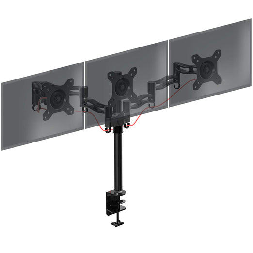 Duronic Triple Monitor Arm Stand DM353, Triple Monitor Stand Adjustable PC Desk Mount for 13-22” Screens 3 Monitor Mount with VESA 75 100 and 8kg Capacity for Home Office Work