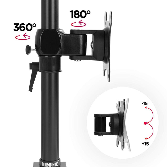 Duronic Monitor Stand Dual DM35V2X1, Double Monitor Arm, Vertical Monitor Mount for Two 13-27” PC Screens, Adjustable Vertical Desk Mounts with VESA 75 100 Home Office Work Monitor Riser