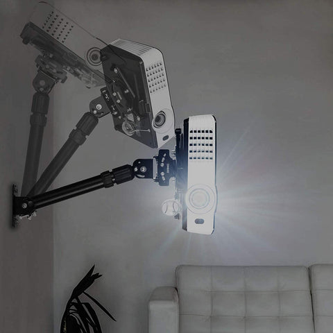 Duronic PB04XL Projector Mount | Projector Ceiling & Wall Mount | Multi-Fit Projector Bracket | Bracket for Video Projector | Rotatable and Swivelling | Home Cinema | Load Capacity up to 13.6 kg | 360° Rotation