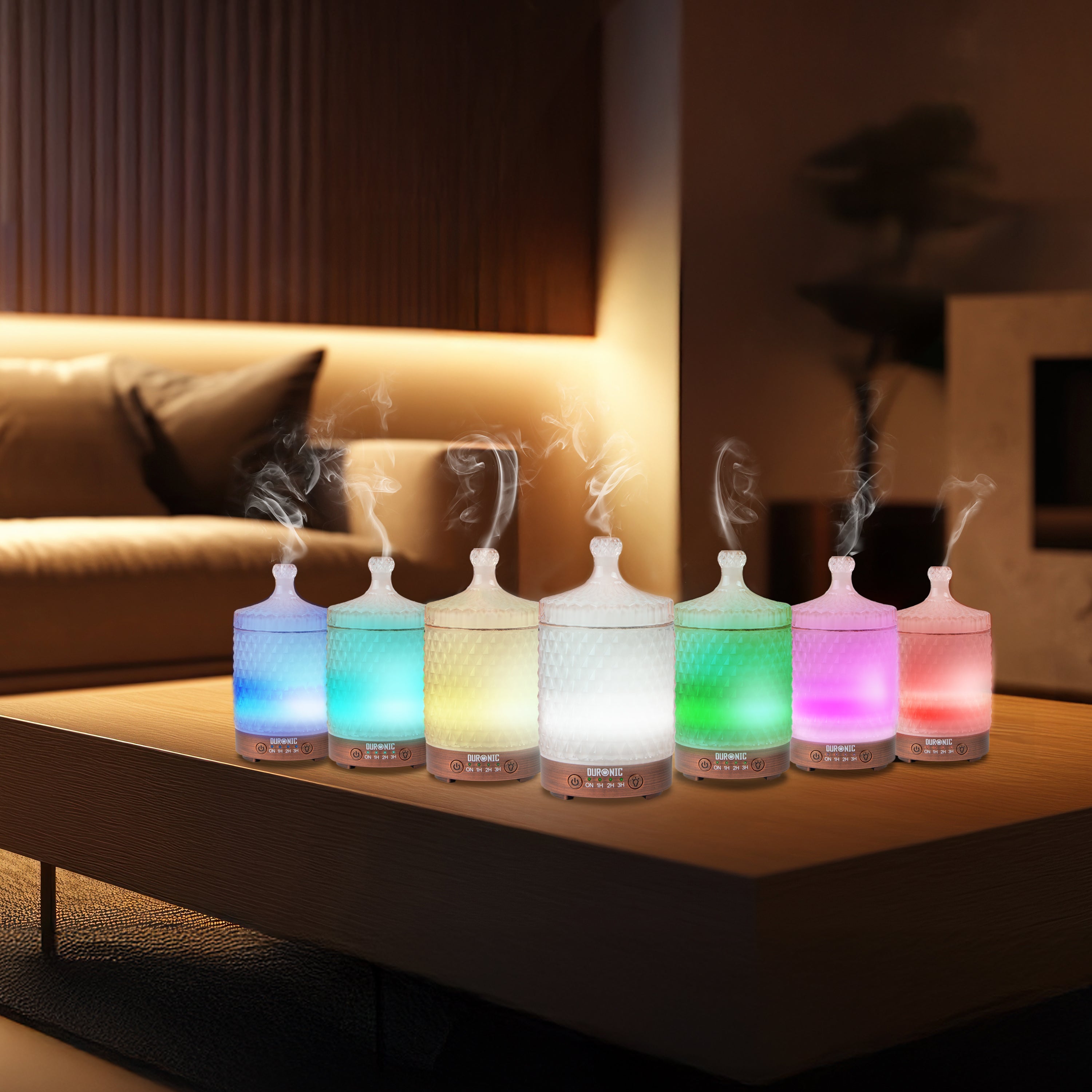 Duronic Aromatherapy Diffuser AD32 100ml Electric Aroma Diffuser Compact Essential Oil DIffuser for Home Office Bedroom Spa with 7 LED Lights Oil Scented Humidifier for Relaxation Sleep