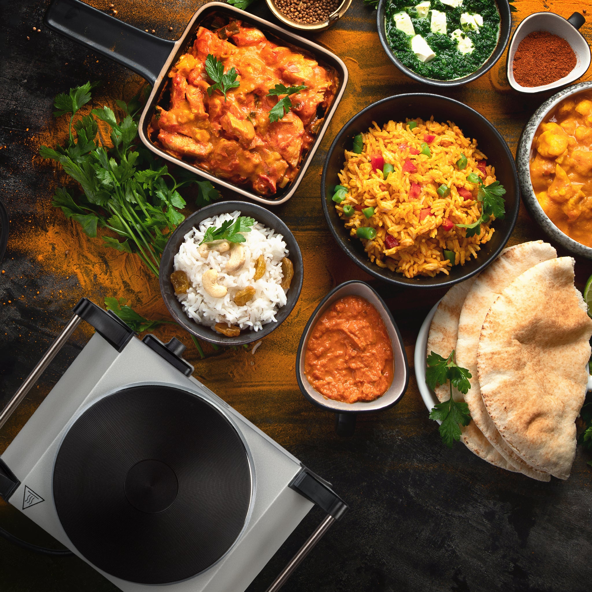 Duronic Electric Hot Plate HP1 SR, 1500W Single Burner Hob, Portable Table Top Cooker with Cast Iron Ring & Cool-Touch Handles for Camping, Caravans, Home, Small Kitchens, Silver