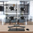 Duronic Computer Monitor Arms Stand DM754 Quadruple Freestanding PC Multi Arms Desk Mount Stands for VESA 75/100 Four 15-24 Inch LED LCD Screens 8kg Capacity Mounts, Tilt -15/+15, Rotate 360 - Black