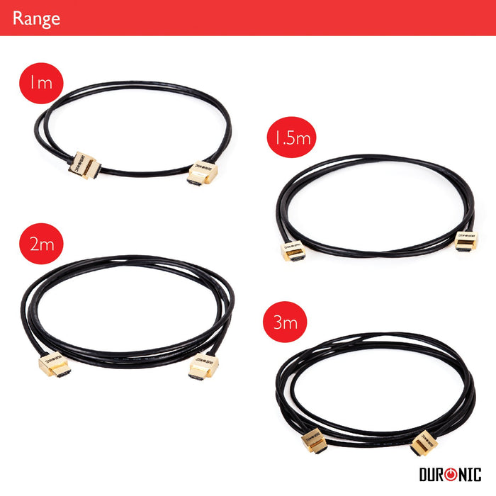 Duronic HDMI Cable [ HDC02 /1] | 1 Metre | BLACK | 1080p High Speed HDMI 1.4 & Ethernet Lead | 24K Gold Plated Swivel Connectors | Good for PS4 PS3 Xbox Nintendo Sky+ HD Virgin TV DVD BluRay