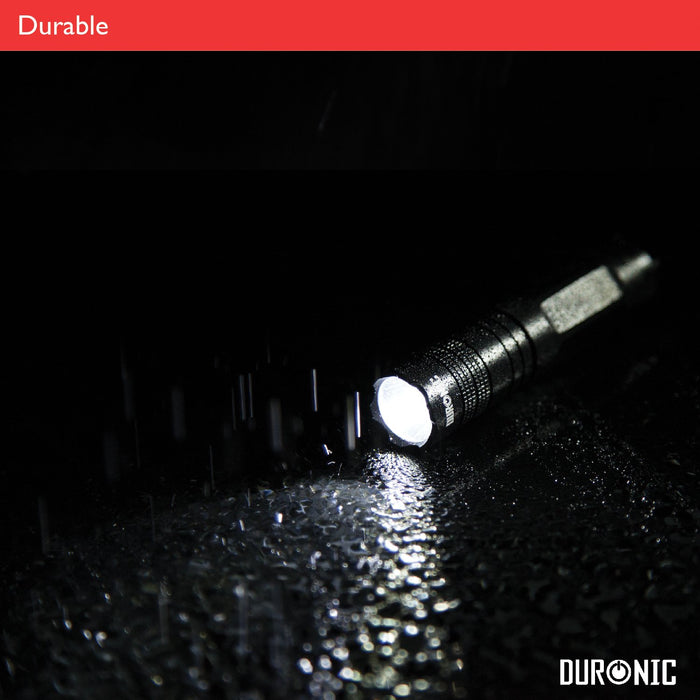 Duronic LED Torch Flashlight Super Bright RFL131AA Compact Charger Cable with UK EU & US Plug Adapters [Energy Class A]