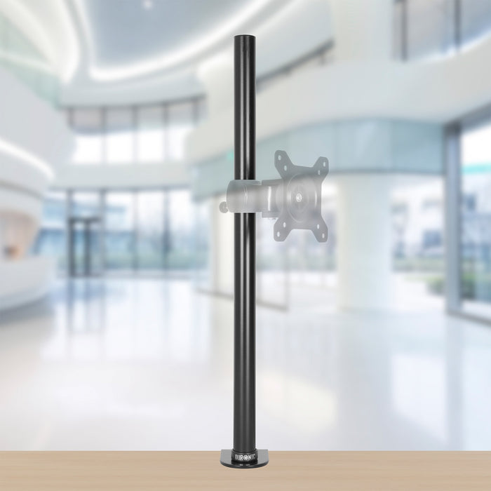 Duronic DM15 DM25 DM35 80cm Pole BLACK | Duronic Monitor Desk Mount Arm Compatible | Black | Steel | Extra Long | 800mm Length | 32mm Diameter | Clamp Included