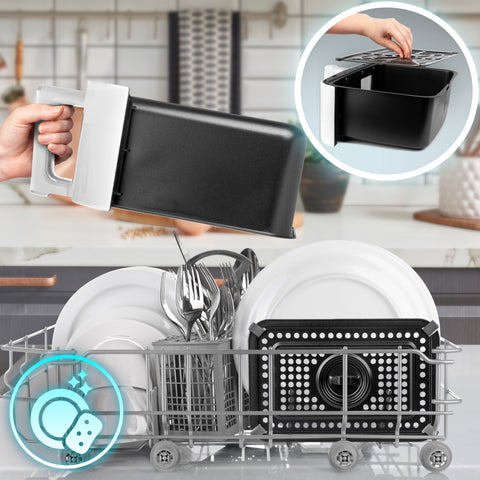 (LARGE SINGLE DRAWER MODEL) Duronic XXL Digital Air Fryer AF14 WE 10L Family Size Air Fryers 10in1 Dual Zone Extra Large AirFryer with window for Cooking with Dishwasher Safe Non-Stick Basket White