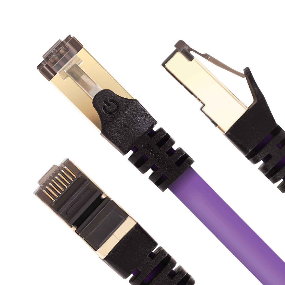 Duronic Ethernet Cable 10M High Speed CAT 8 Patch Network Shielded Lead 2GHz / 2000MHz / 40 Gigabit, CAT8 SFTP Wire, Snagless RJ45 Super-Fast Data - Purple